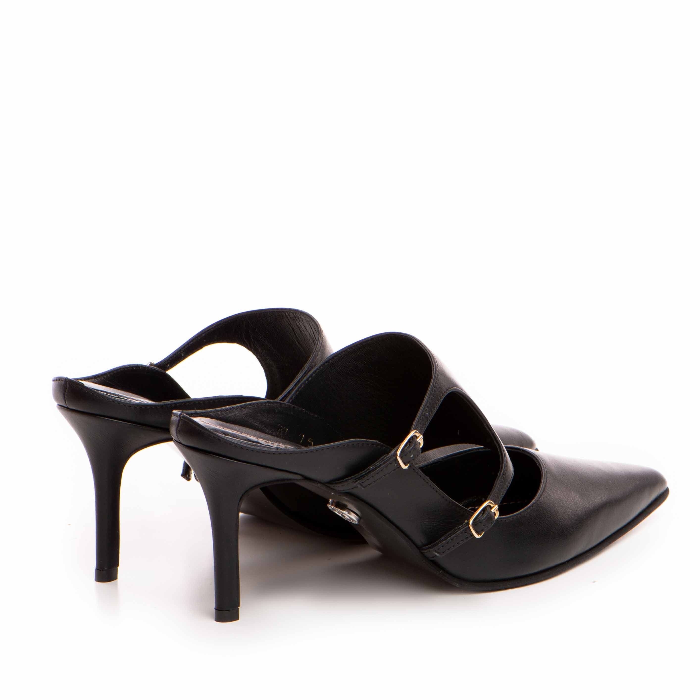 Saboti dama Guban model 1470 piele nappa negru