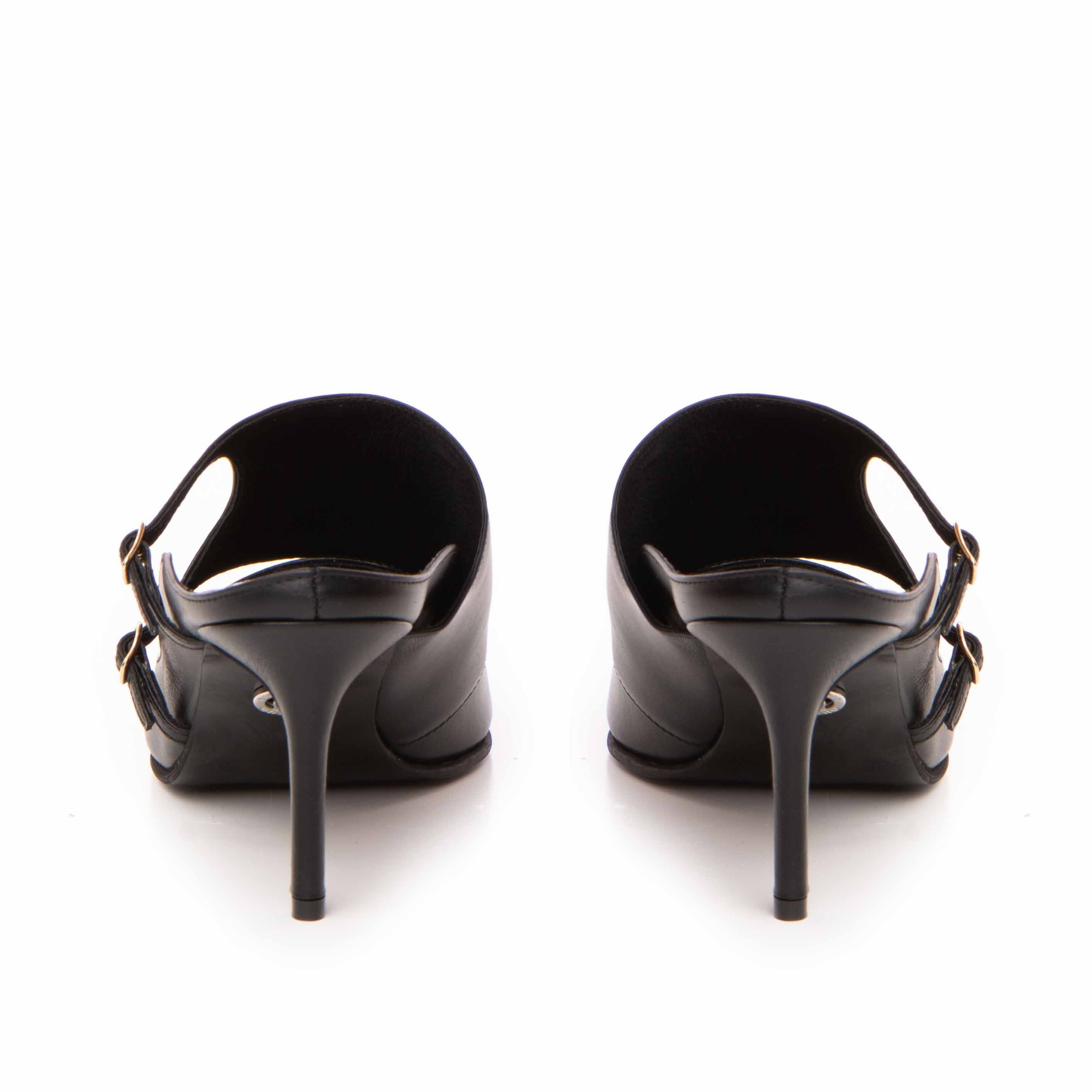 Saboti dama Guban model 1470 piele nappa negru