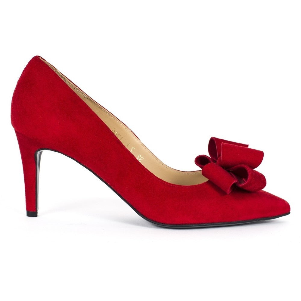 Pantofi dama Guban 1258 piele velur rosu