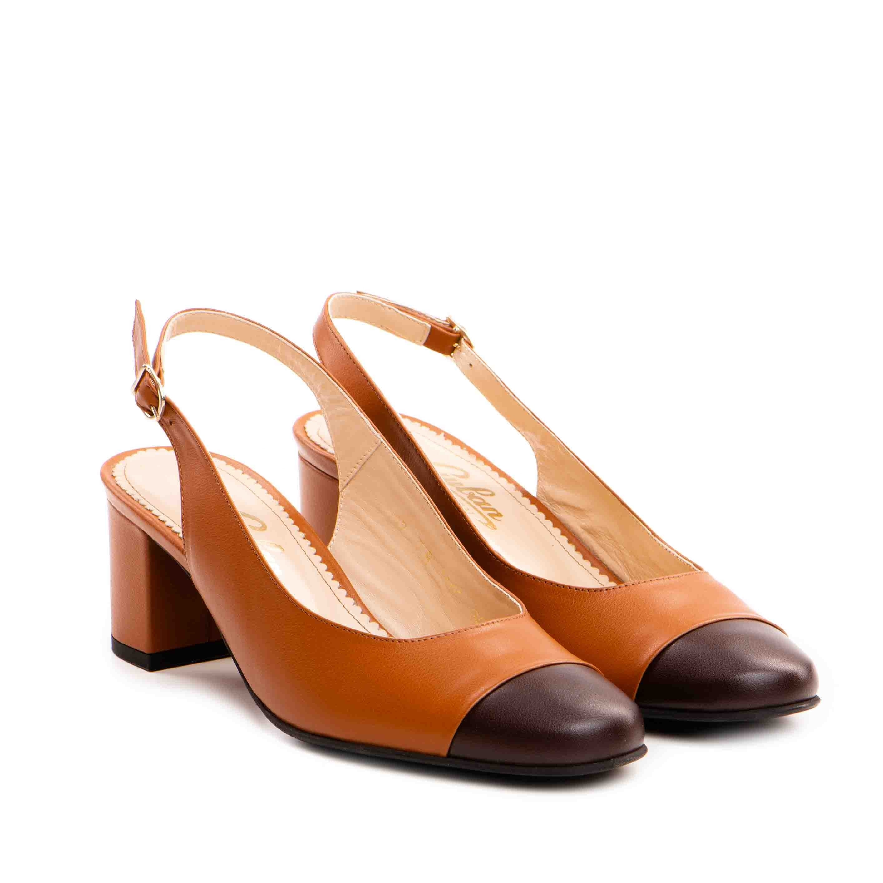 Pantofi dama Guban model 3471 nappa coniac/nappa maro