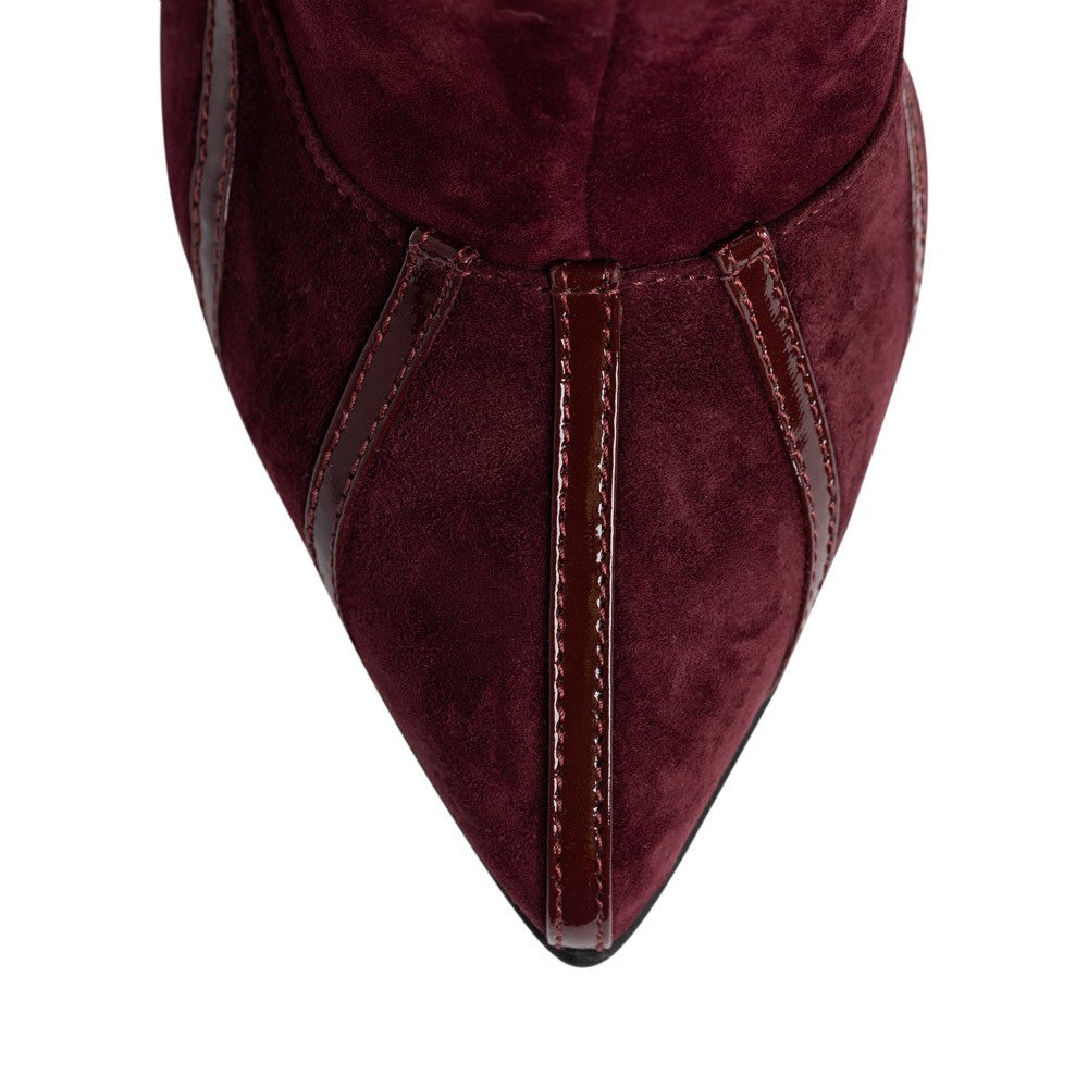 Cizme dama Guban model 1529 velur bordo-lac bordo