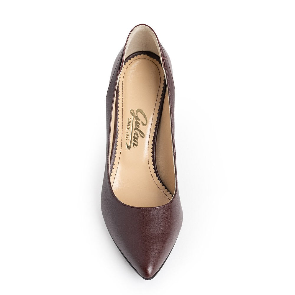 Pantofi dama Guban model 1512 piele nappa bordo-lac bordo