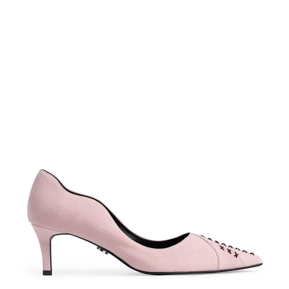 Pantofi dama Guban model 1533 piele velur roz