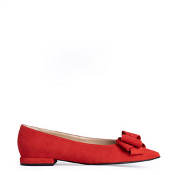 Balerini dama Guban model 3608 piele velur rosu