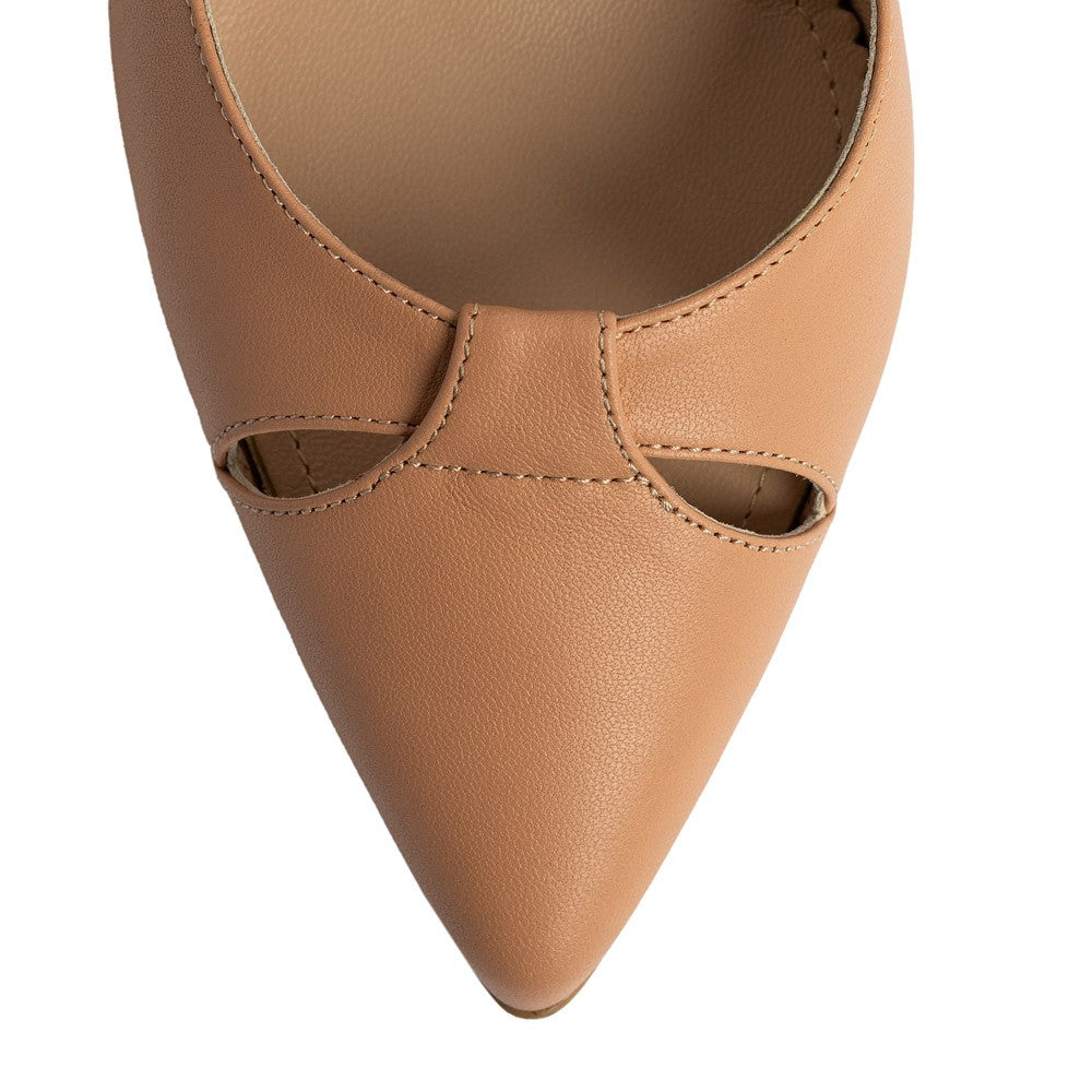 Pantofi dama Guban model 1496 piele nappa caramiziu