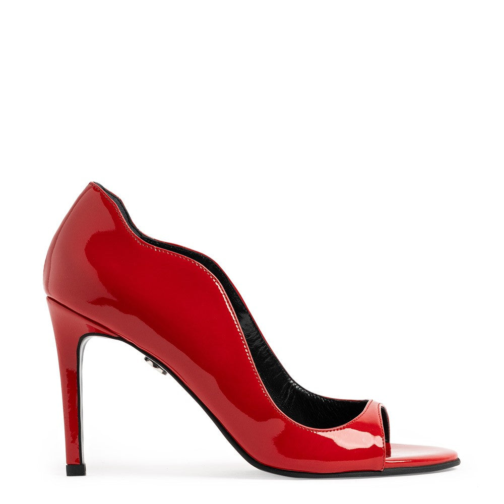 Pantofi decupati dama Guban model 1464 lac rosu