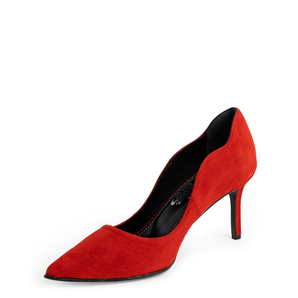 Pantofi dama Guban model 1531 piele velur rosu