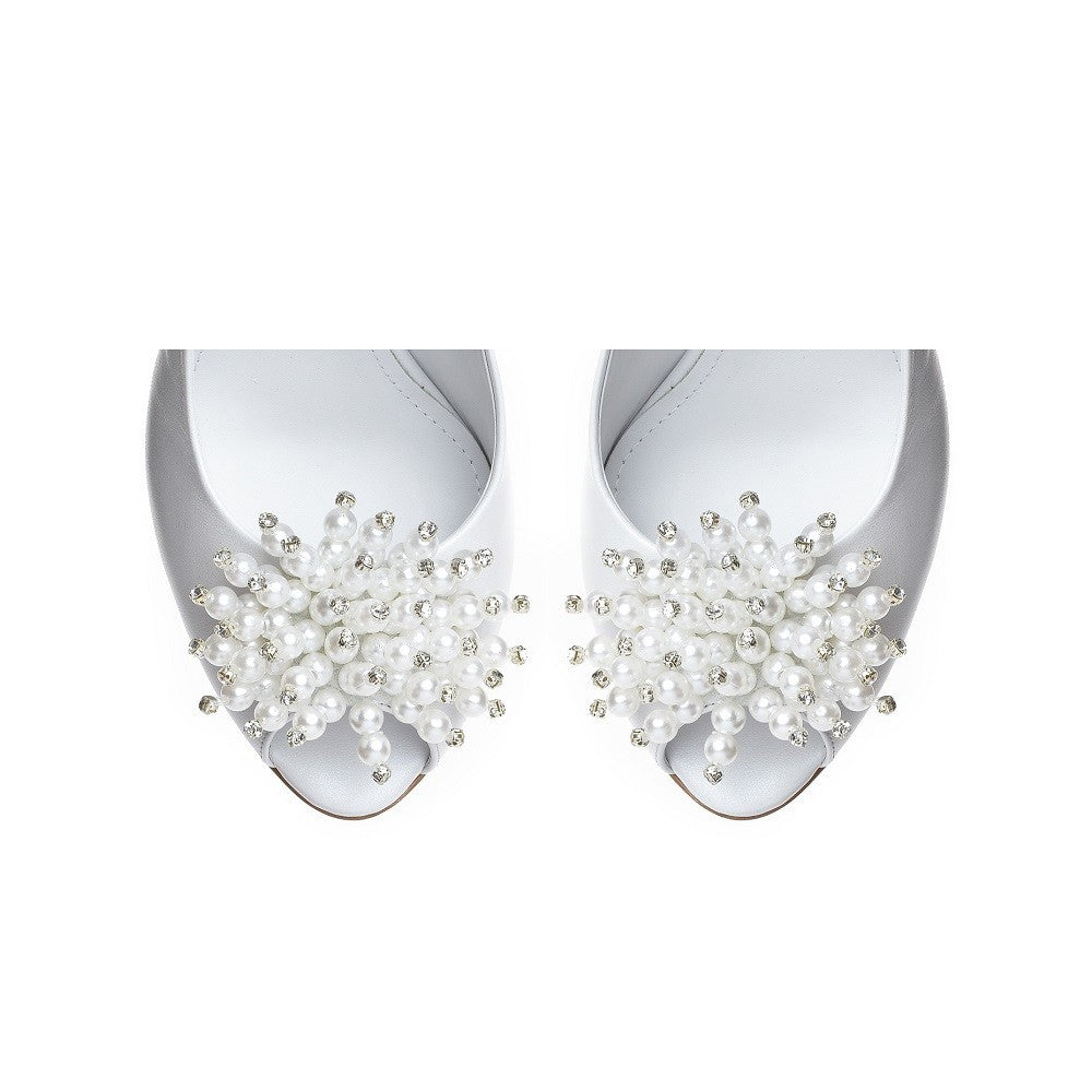 Pantofi mirese Guban 1298 nappa alb perlat