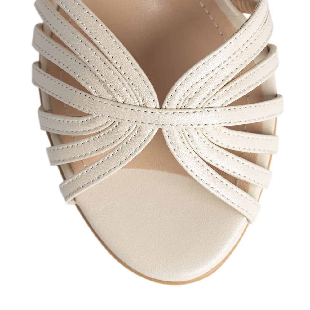 Sandale dama Guban model 1539 nappa crem perlat