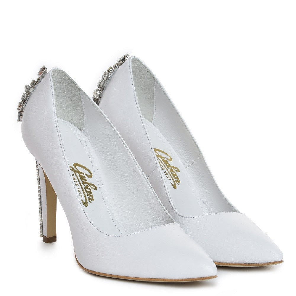 Pantofi mirese Guban 1309 nappa alb perlat