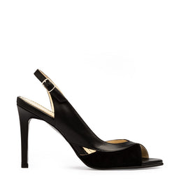 Sandale dama Guban model 1333 nappa negru/velur negru