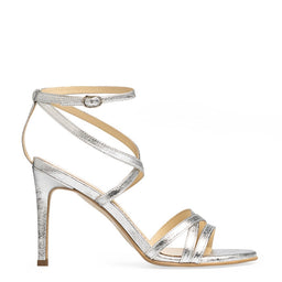 Sandale dama Guban model 1433 nappa kristal argintiu