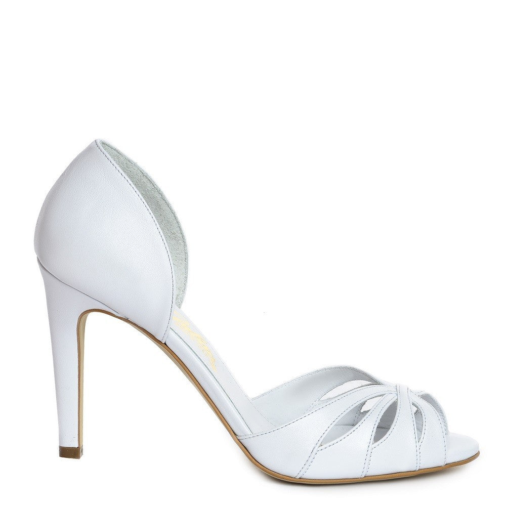 Pantofi mirese Guban 1586 nappa alb perlat