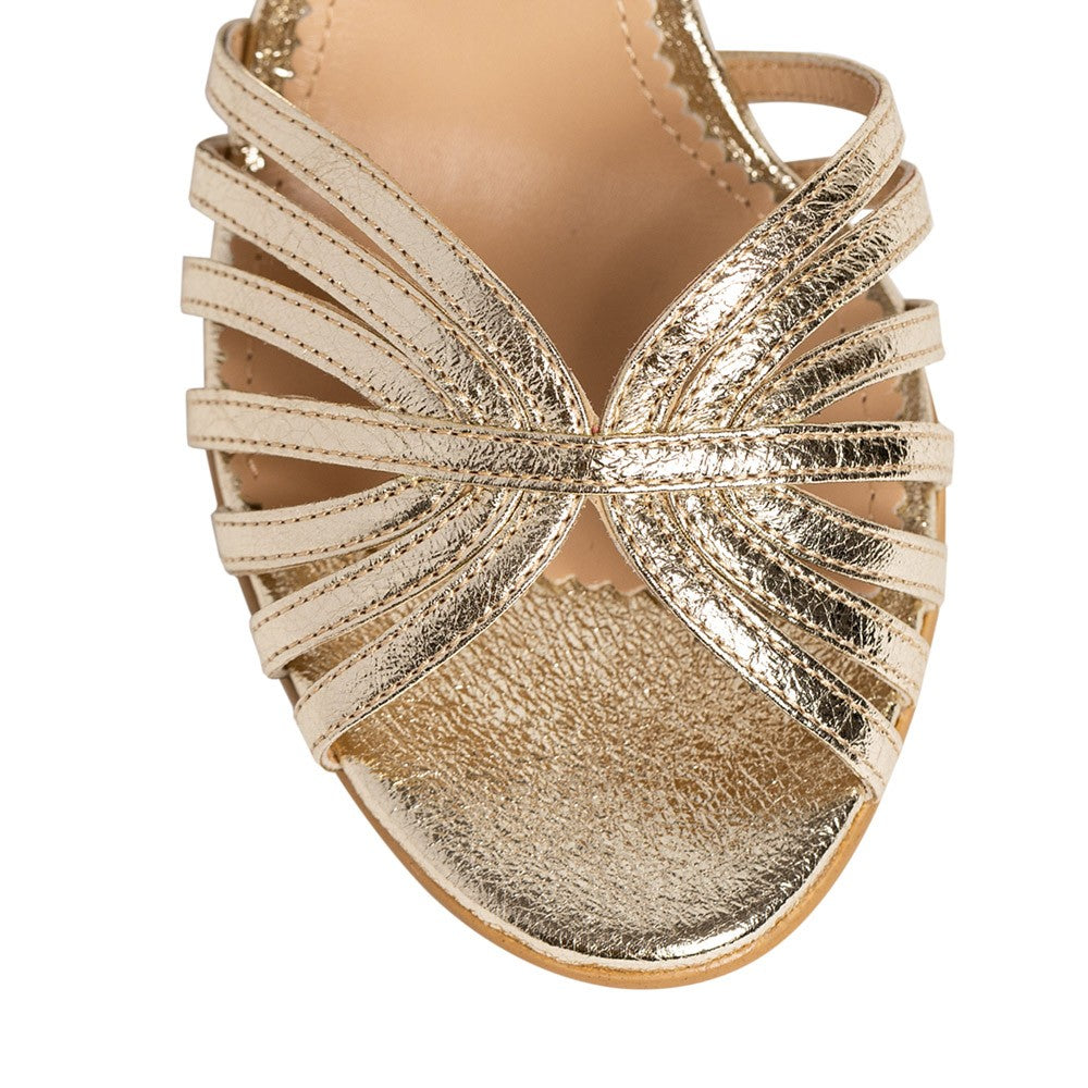 Sandale dama Guban model 1539 nappa kristal auriu