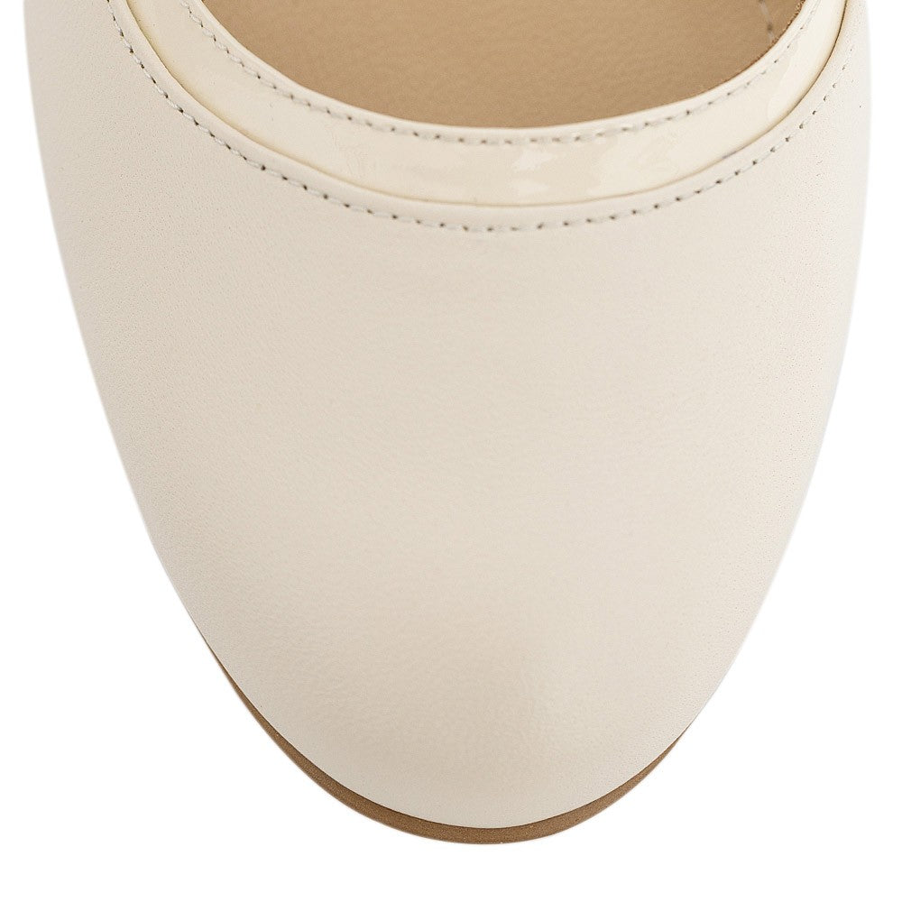 Pantofi dama Guban model 3643 piele nappa crem/lac crem