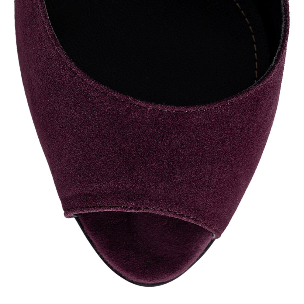 Sandale dama Guban model 1223 piele velur visiniu