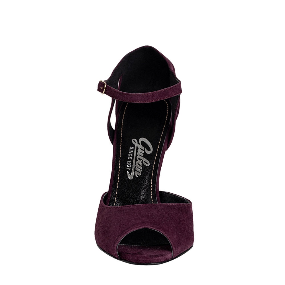 Sandale dama Guban model 1223 piele velur visiniu