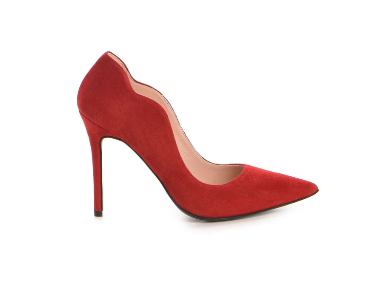Pantofi 1250 Velur Rosu