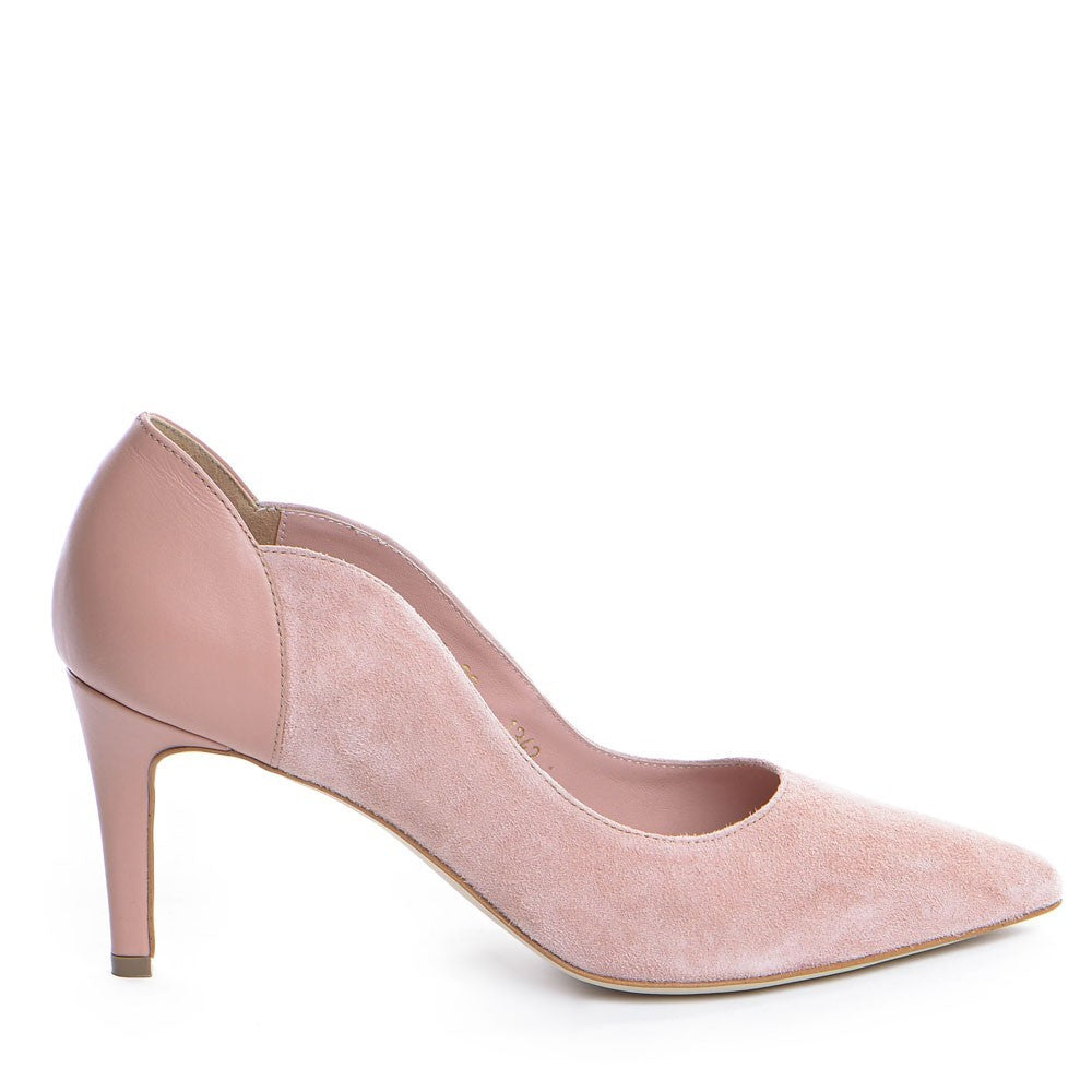 Pantofi de dama Guban 1342 velur somon/nappa roz