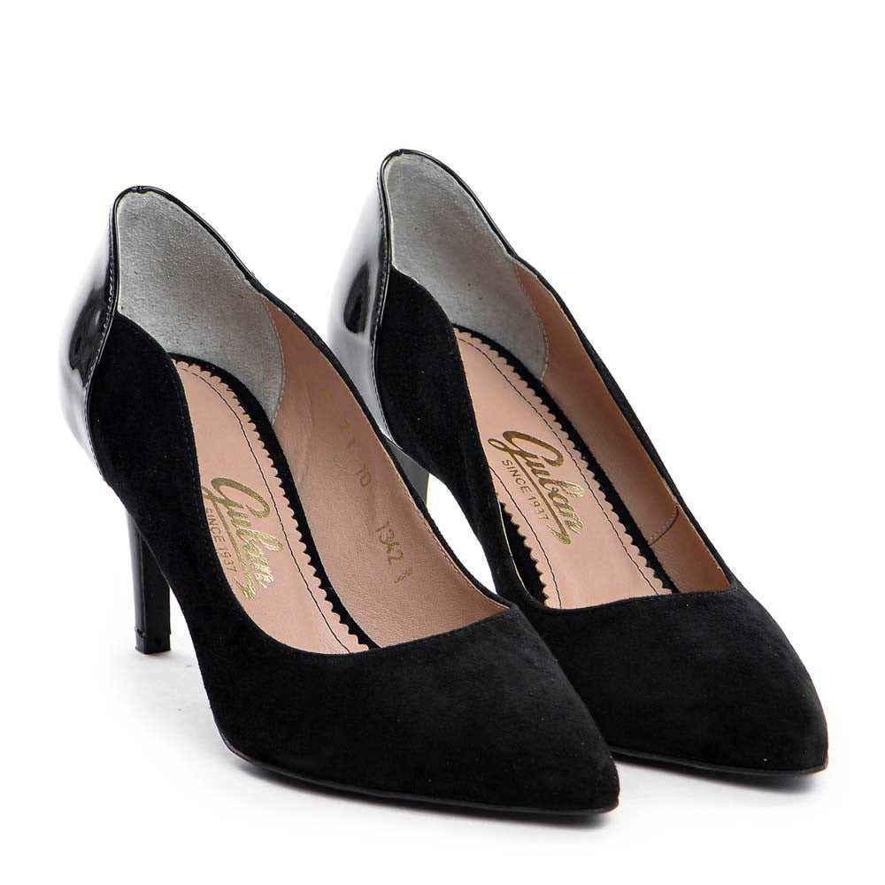 Pantofi de dama Guban 1342 velur negru/lac negru
