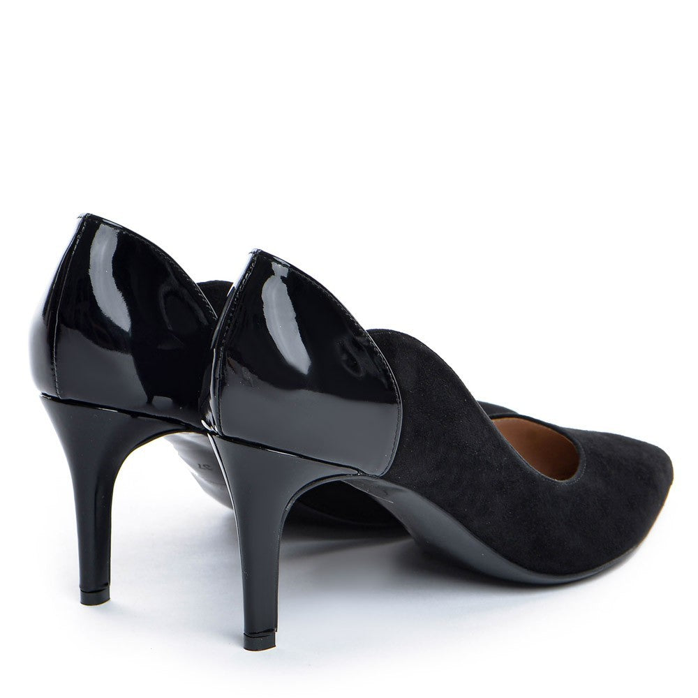 Pantofi de dama Guban 1342 velur negru/lac negru