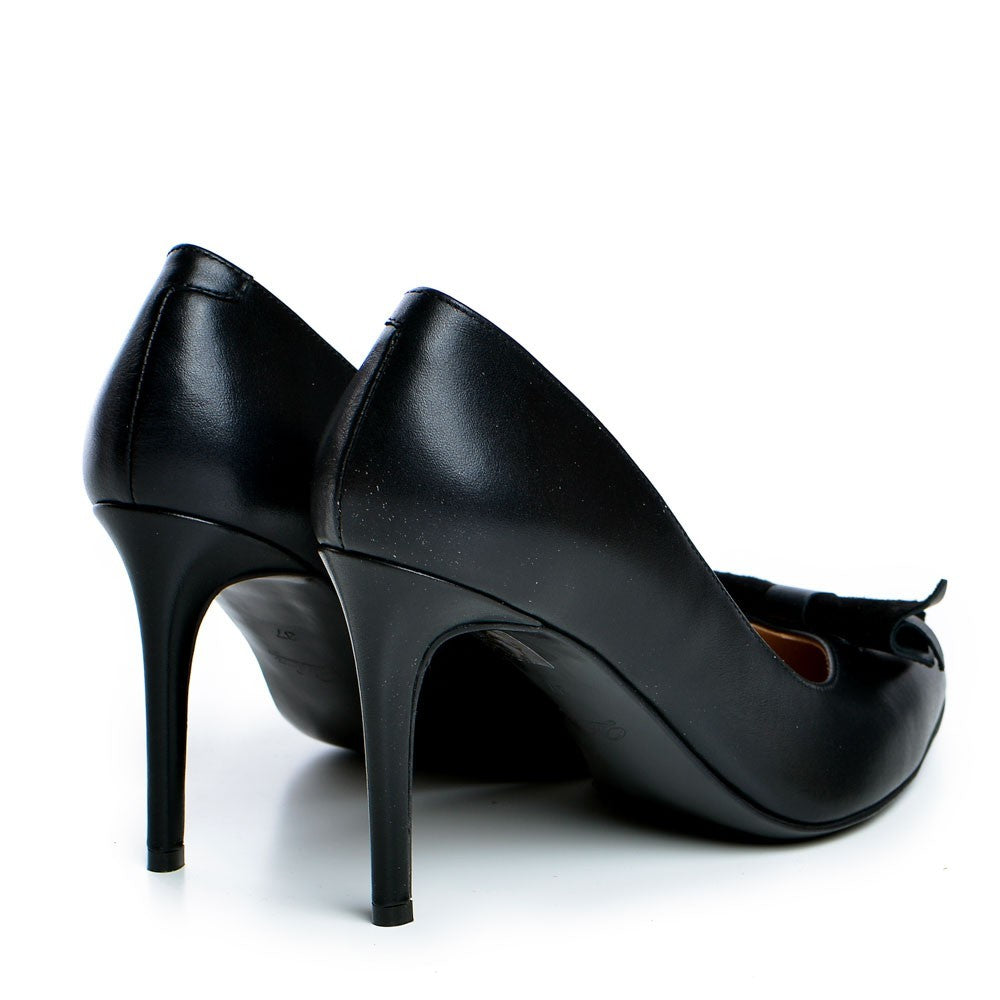 Pantofi de dama Guban 1340 nappa negru/velur negru