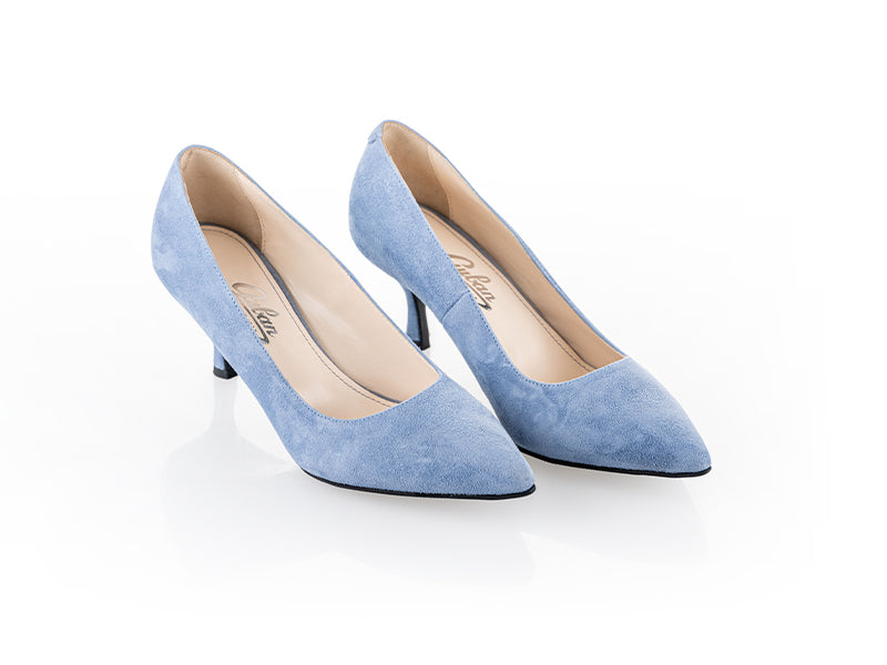 Pantofi 1414 Velur Albastru Sky