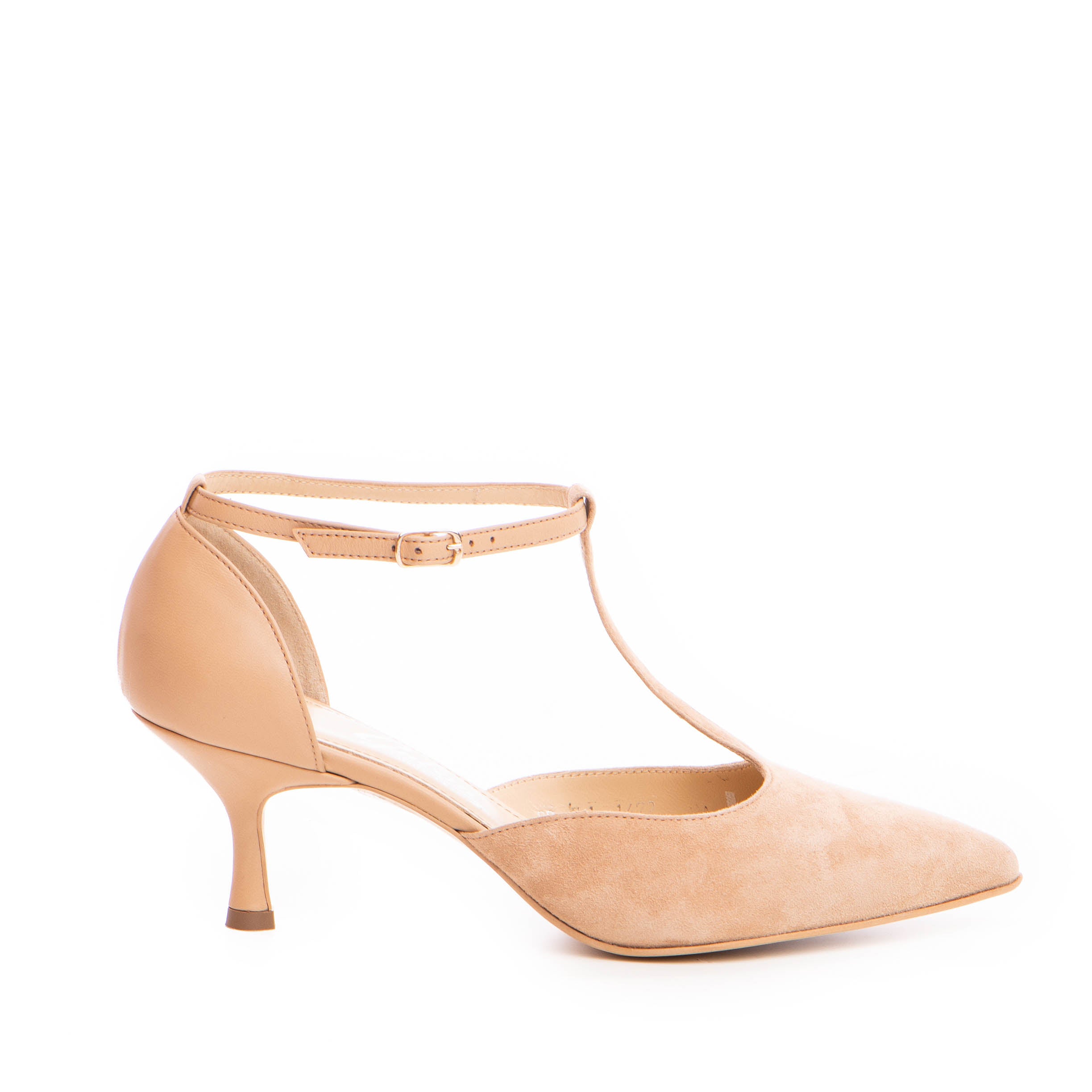 Pantofi dama Guban model 1472 nappa camel/velur bej