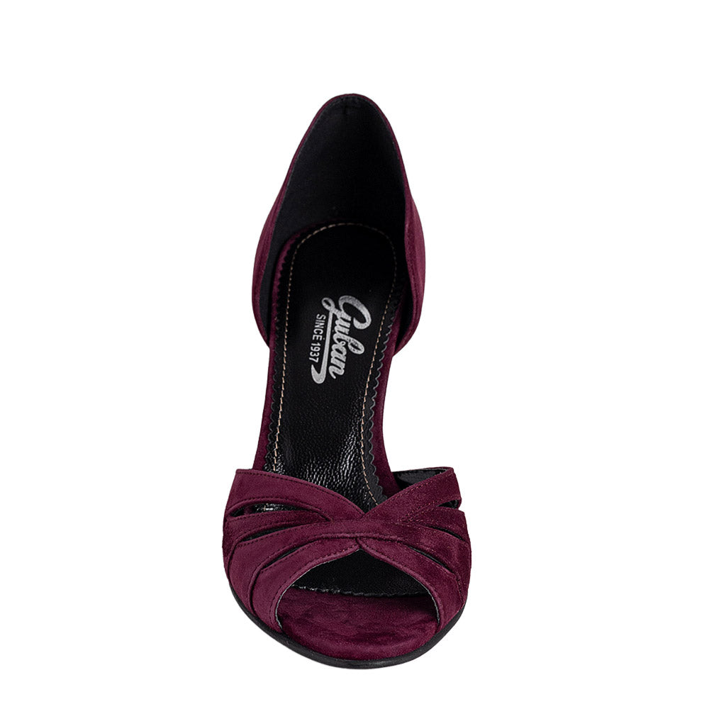 Sandale dama Guban model 1486 piele velur visiniu