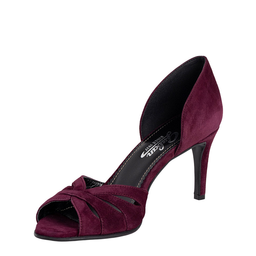 Sandale dama Guban model 1486 piele velur visiniu