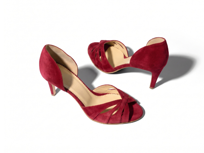 Pantofi 1486 Velur Rosu