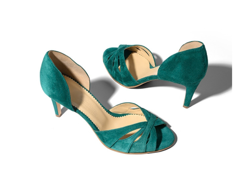 Pantofi 1486 Velur Verde Smarald