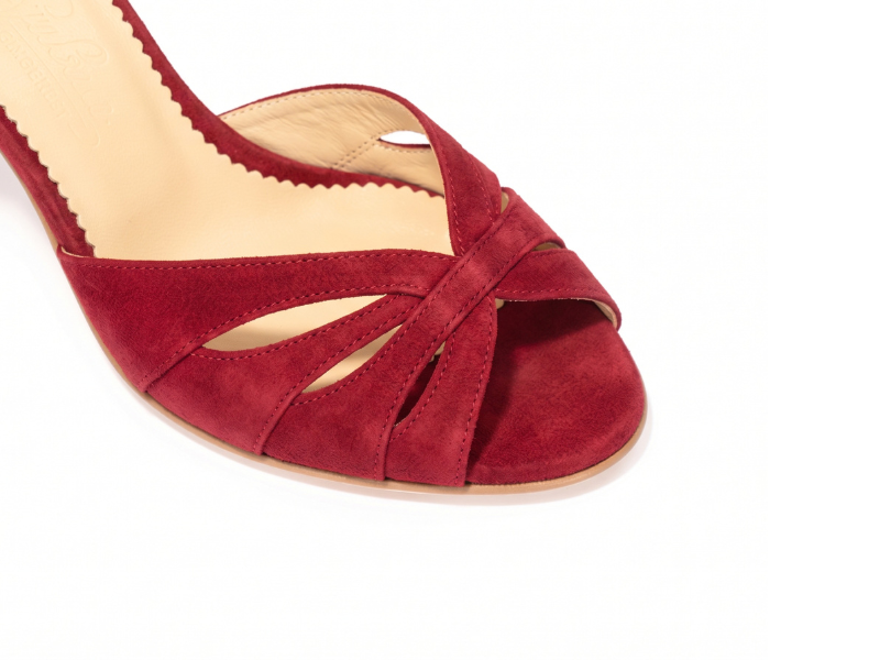 Pantofi 1486 Velur Rosu