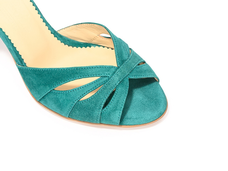 Pantofi 1486 Velur Verde Smarald