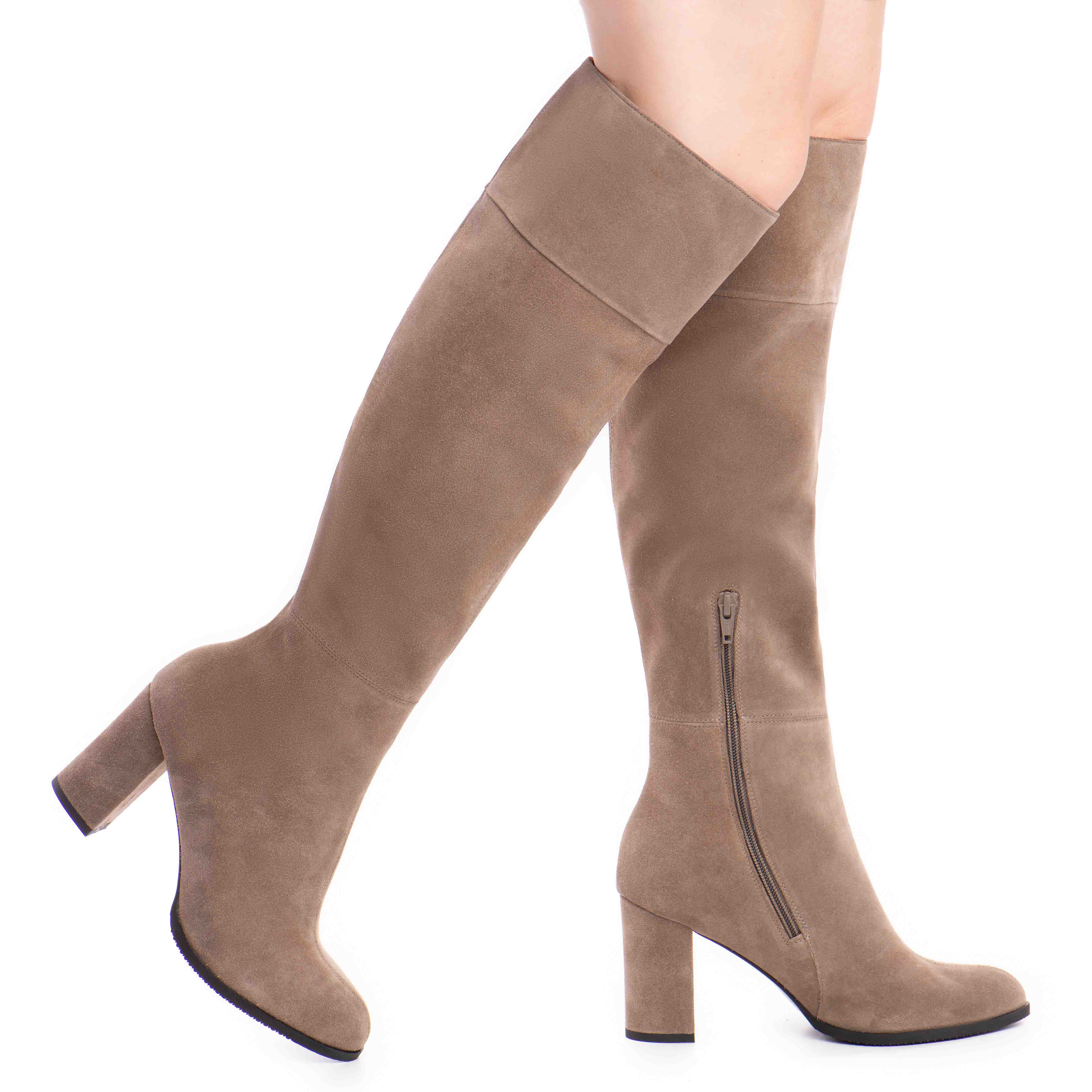 Cizme dama Guban model 1502 piele velur almond