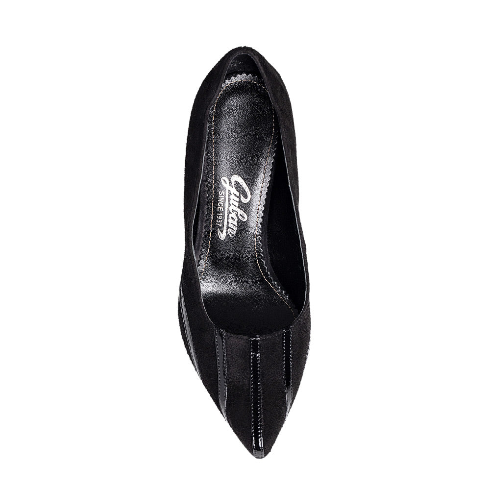 Pantofi dama Guban model 1510 velur negru-naplac negru