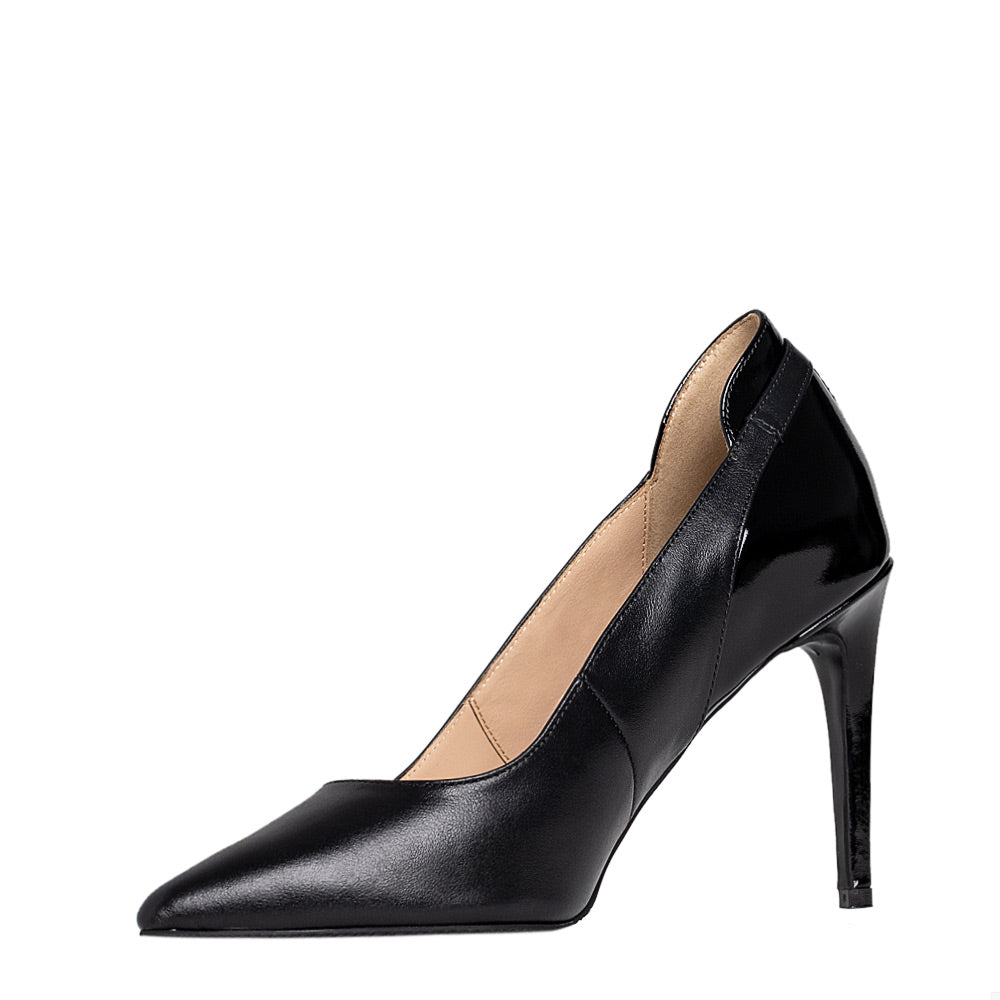 Pantofi dama Guban model 1512 piele nappa negru-naplac negru