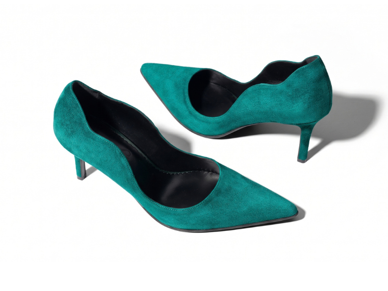 Pantofi 1531 Velur Verde Smarald