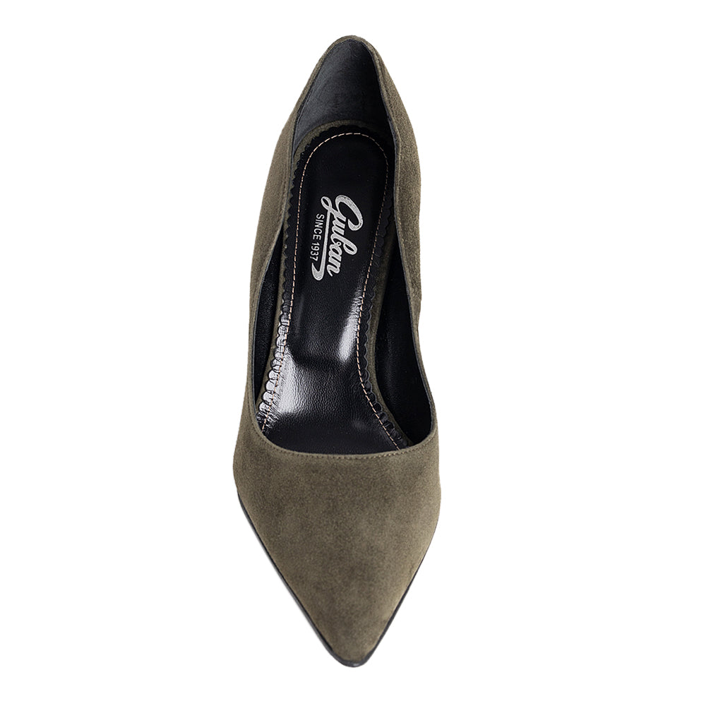 Pantofi dama Guban model 1531 piele velur olive