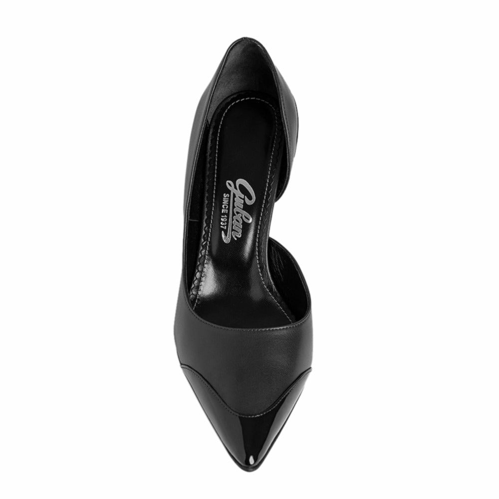 Pantofi dama Guban model 1566 piele nappa negru-lac negru