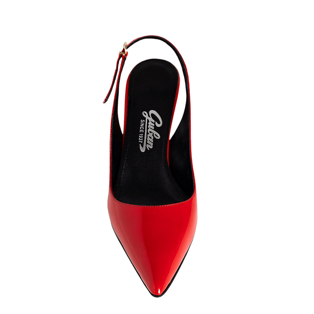 Pantofi dama Guban model 1568 piele naturala lac rosu