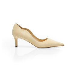 Pantofi 1592 Velur Crem Unt