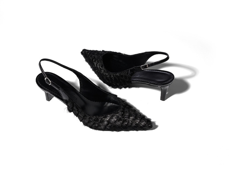 Pantofi 1581 Ponei Croco Negru