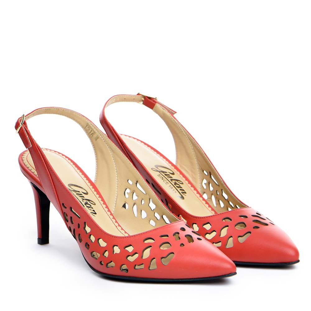 Pantofi dama Guban 1216 piele nappa rosu