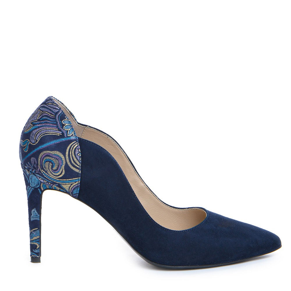 Pantofi de dama Guban 1346 velur bleumarin/ velur SAL 4