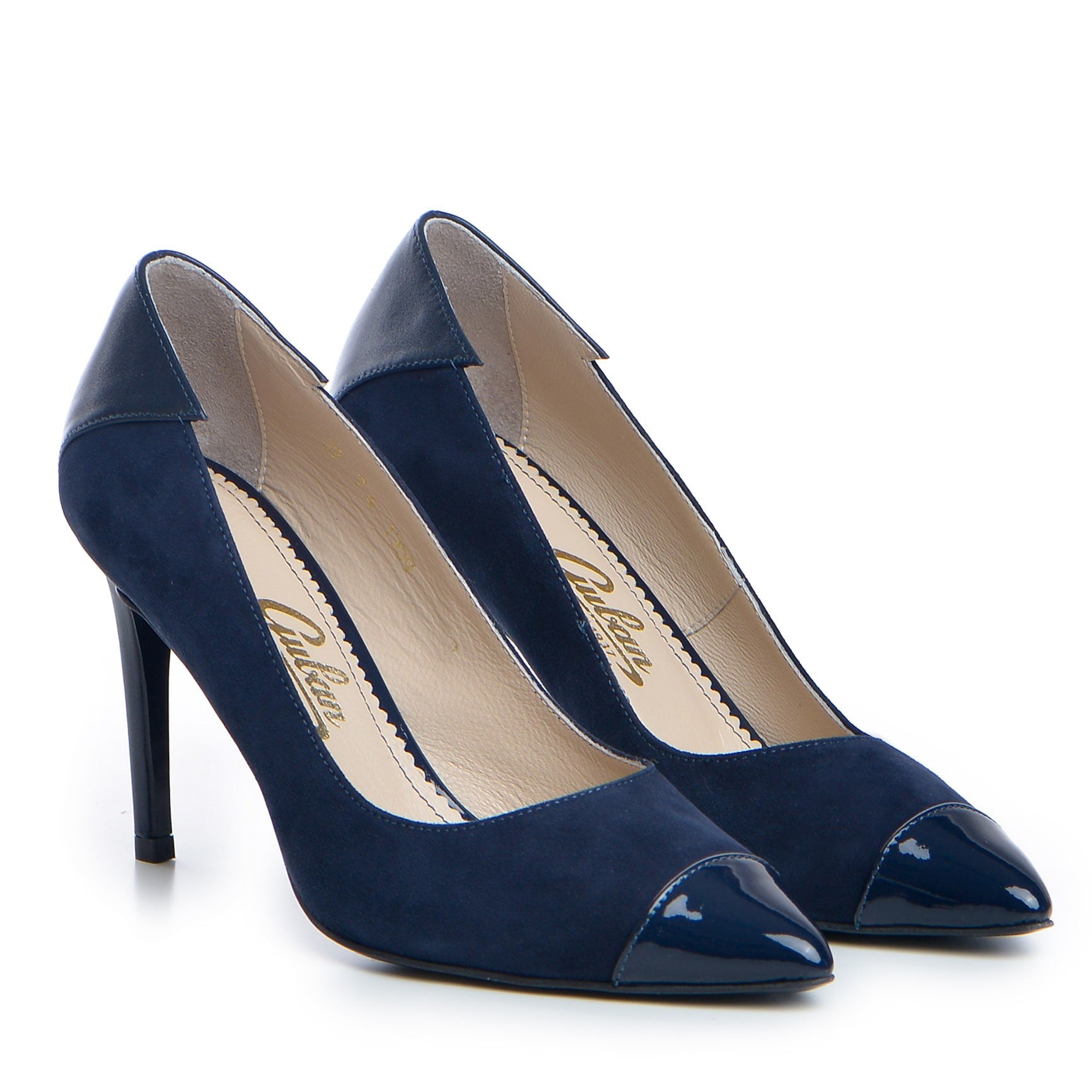 Pantofi dama Guban 1359 velur bleumarin/nappa bleumarin/lac bleumarin