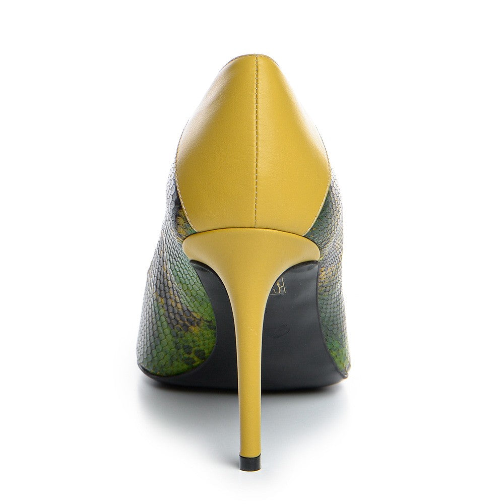 Pantofi dama Guban 1359 nappa hunter/nappa mustar/nappa rosu