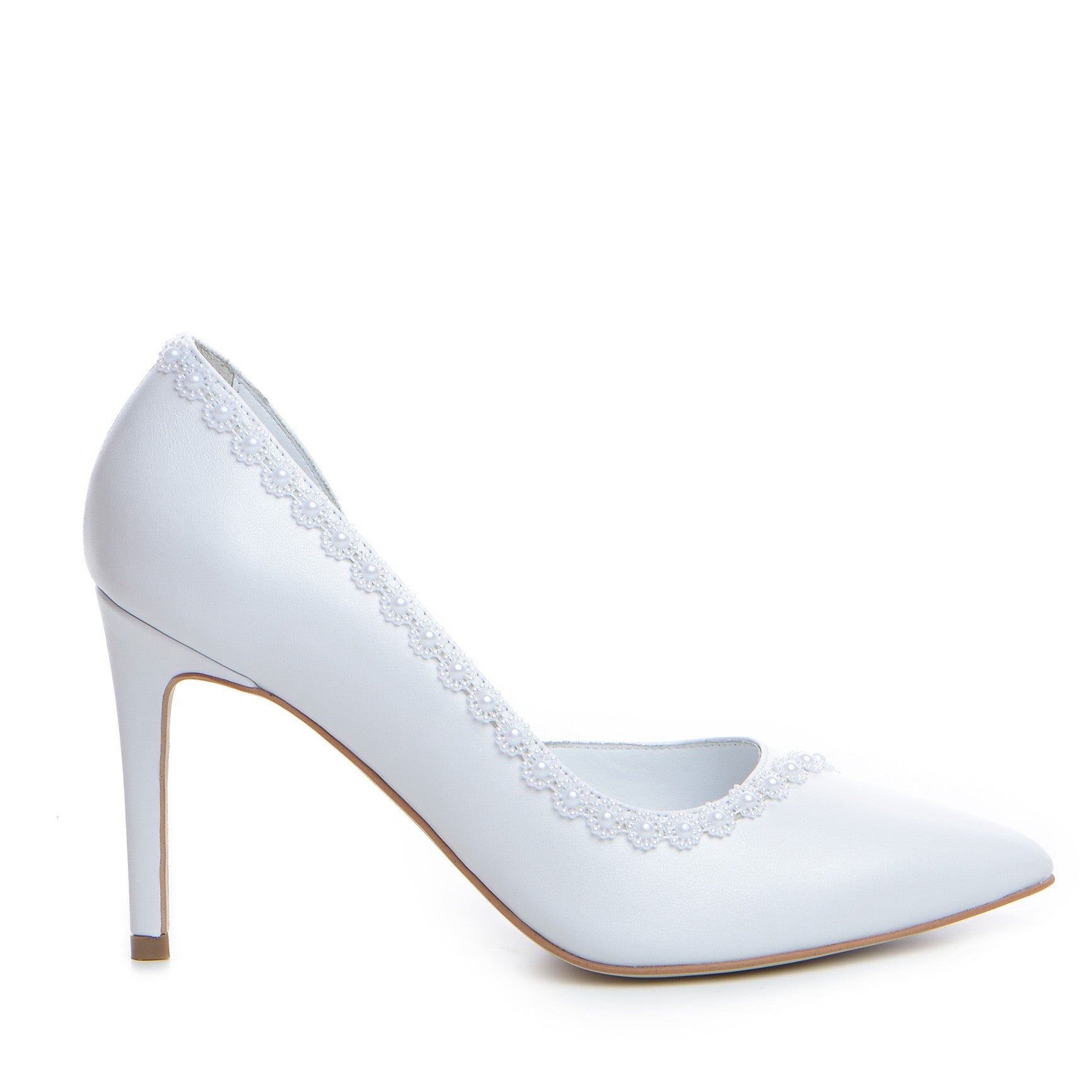 Pantofi mirese Guban 1367 nappa alb perlat