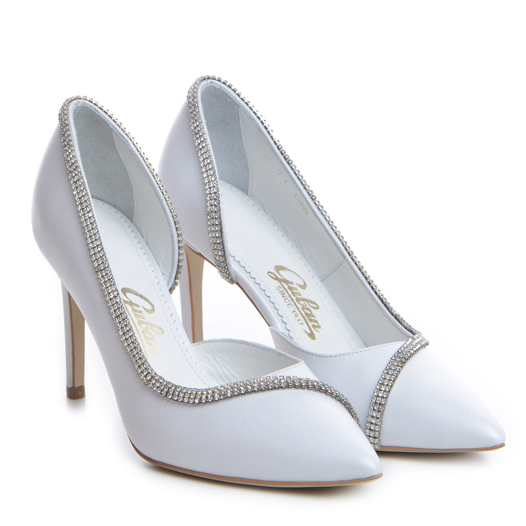 Pantofi mirese Guban 1365 nappa alb perlat