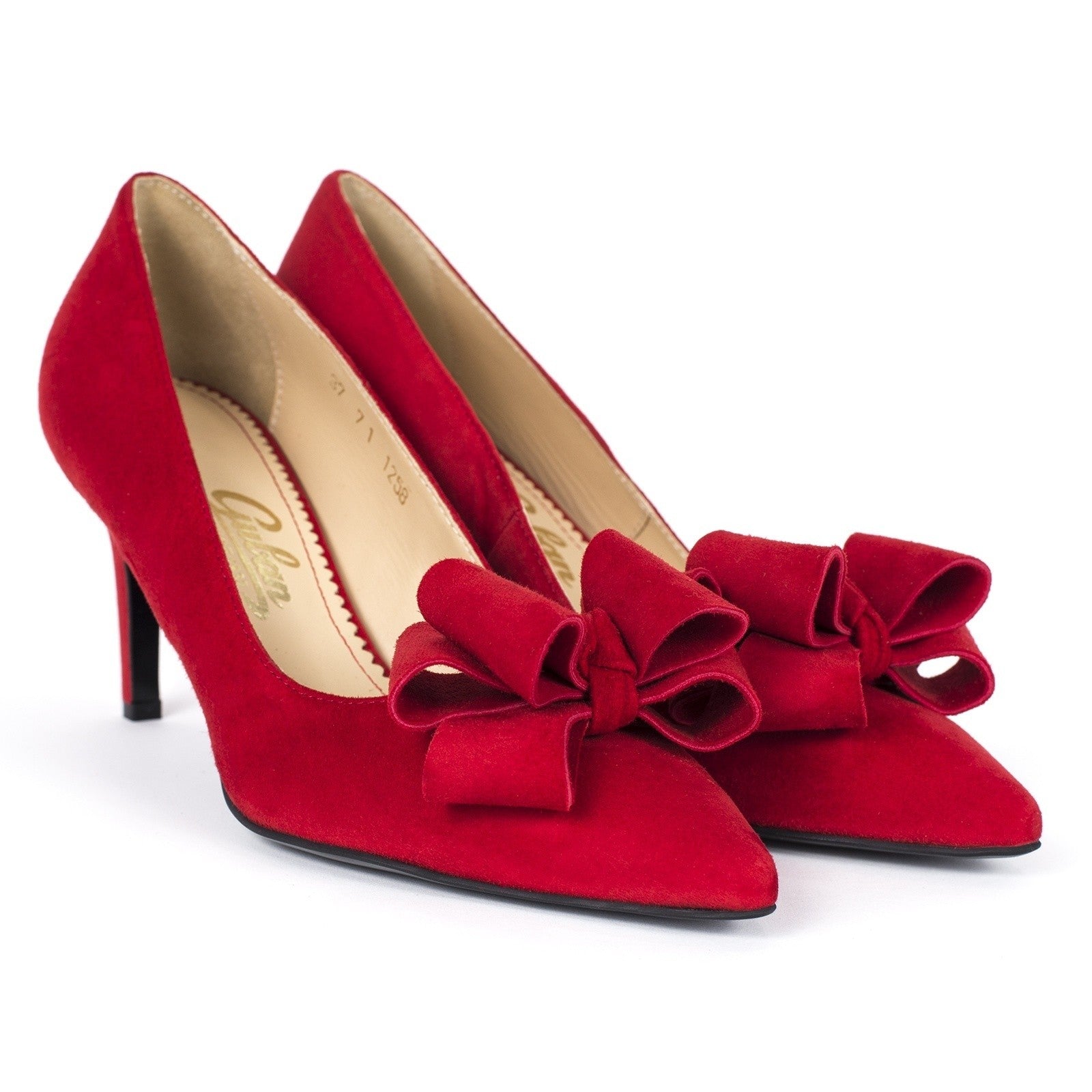 Pantofi dama Guban 1258 piele velur rosu